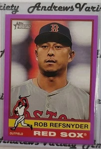 2025 Topps Heritage Rob Refsnyder Purple Border Boston Red Sox #213 - Imagen 1 de 2