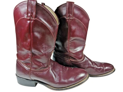 Botas de caubói femininas LAREDO couro borgonha roper tamanho 10M estilo 6937 EUA bom - Imagem 1 de 4
