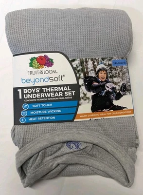 Fruit of the Loom Boys XXL (18) Conjunto de ropa interior térmica gris 2 piezas nuevo con etiquetas suave.   (1371) Foto 1 de 4