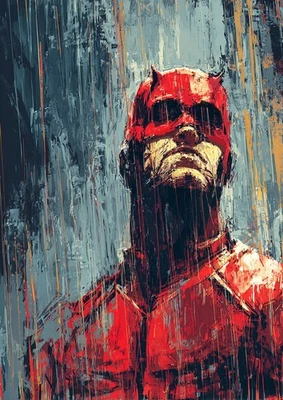 Daredevil  Art  Card 1/1 PaintOholic Signed ONE OF A KIND - Image 1 of 2