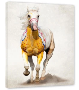 Pferd Crow War Pony art modern Bild 60x80 cm Top Kunstwerk Wandbild CV6 - Picture 1 of 4