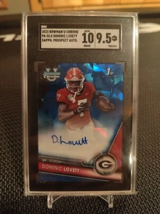Dominic Lovett Sapphire Auto 2023 Bowman Chrome U University SGC Mint Graded - Bild 1 von 2