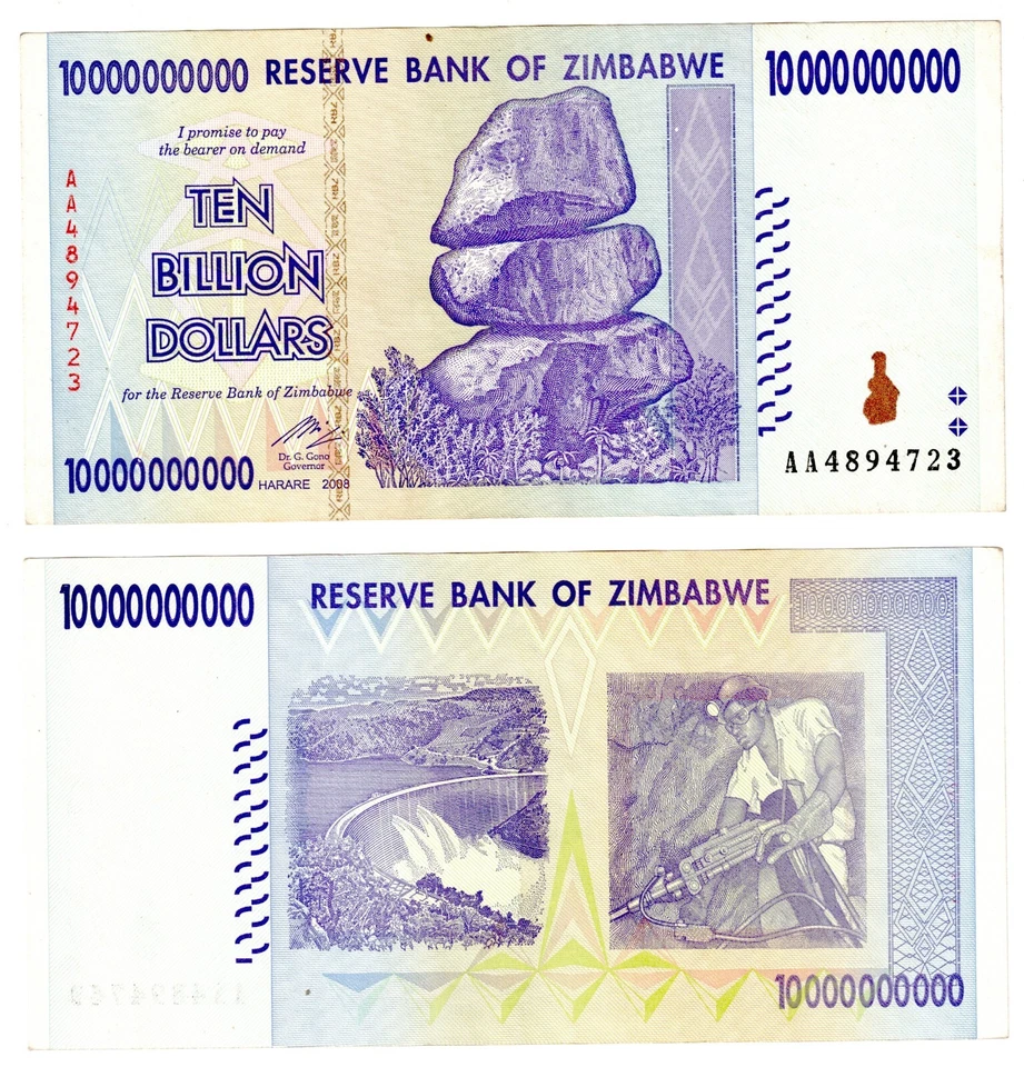 2008 Zimbabwe 10 Billion DOLLARS Banknote  P85 Circulated - Image 1 of 1