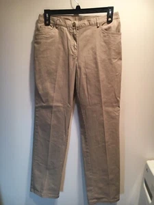 Lark Lane Women's Embellished Pockets Tan Casual Pants Size 8 - Picture 1 of 4