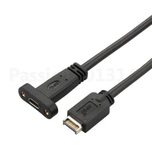 USB 3.1 Type-E Male to Type C Female cable Type E USB-C With Panel Mount Screw - Picture 1 of 6