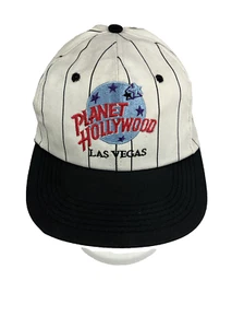 Gorra Planet Hollywood Las Vegas a Rayas Snapback Blanca/Negro Algodón Limpia De Colección - Imagen 1 de 3