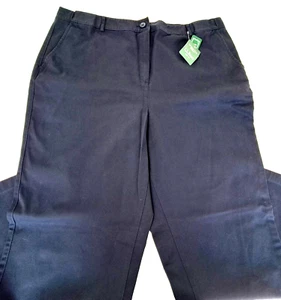 NEUF LL Bean Pantalon Femme 20 R Coupe Classique Bleu Marine Sans Rides 100% Coton - Photo 1/13