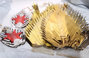 4 vintage CHRISTMAS Holiday Foil Pull apart decorations Japan ?? - Picture 1 of 6