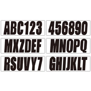 Boats & Personal Watercraft Solid Black Numbers and Letters Sticker 4 Sets 3" - Picture 1 of 6