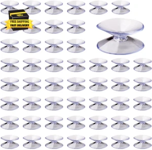 Suction Cup Plastic Sucker Pads without Hooks, Clear, 50 Pack Double Sided Sucti - Picture 1 of 8