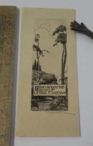 Grabado de placa de libro Ralph M Pearson (1883-1958) 1919 para Lester T Jackson, firmado - Imagen 1 de 2