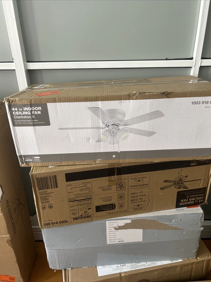 Clarkston II 44 in. LED Indoor White Ceiling Fan with Light Kit 1003 918 865 - Image 1 of 1