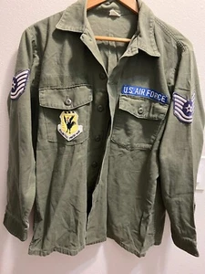 1970's U.S. Air Force Green Utility Shirt Large R.H. Ferguson - Picture 1 of 6