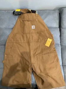 Carhartt Duck Bib Overall 46x32 R Relaxed Fit R01 - Picture 1 of 5