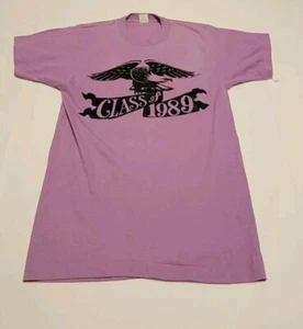 Vintage Single Stitch Screen Stars Class of 1989 T Shirt Purple S - Picture 1 of 6