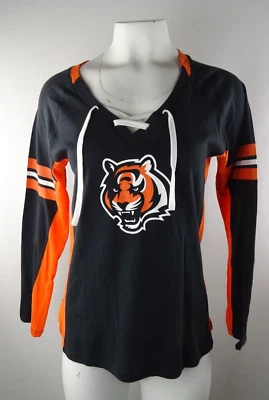 Cincinatti Bengals NFL Majestic Women's Lace Up T-Shirt - Image 1 of 4
