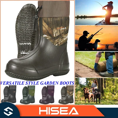 HISEA Unisex Waterproof Rain Boots Ankle Garden Boots Mud Chore Working Boots - Image 1 of 4