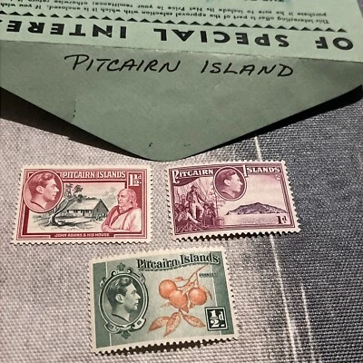 Vintage 3 PITCAIRN ISLANDS FDC John Adams, Oranges Stamps - Image 1 of 3