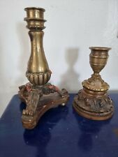 Antique Bronze Candle Holder Two Candlesticks Two Candle Holders Antique