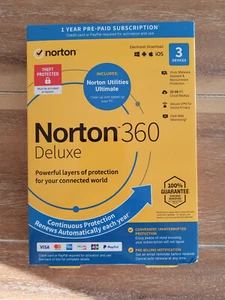 Norton 360 Deluxe for 3 Devices/1 Year + Norton Utilities Ultimate 2025 New !! - Picture 1 of 4