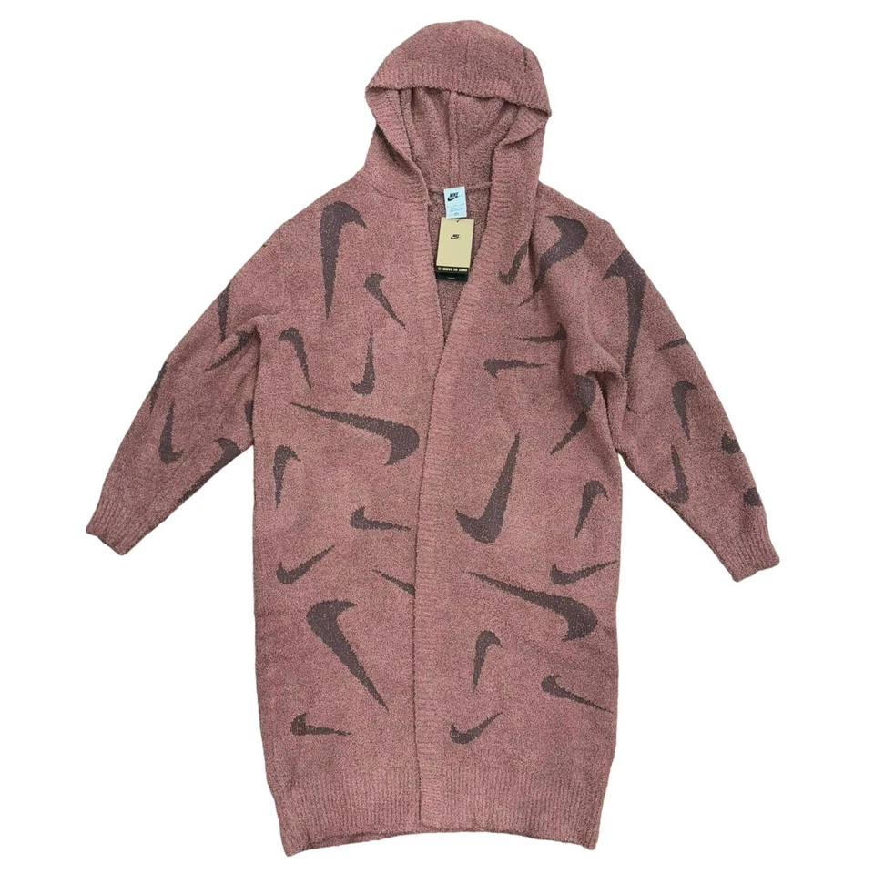 Nike Sportswear Phoenix Cozy Boucle Long Knit Cardigan Size Med FD4282-208