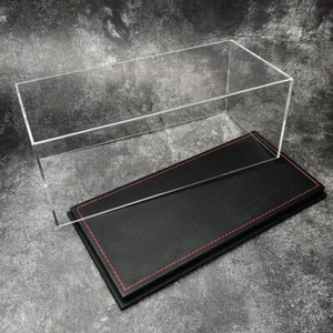 Acrylic Display case show case With black PU Leather Base For 1/18 Car Model - Picture 1 of 5