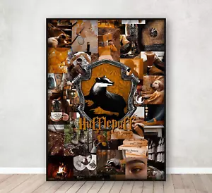Póster de arte de pared con impresión Hufflepuff Harry Potter Mundo Mágico enmarcado A4 - Imagen 1 de 3
