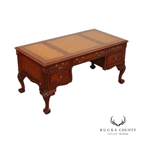Sligh 'The Ellis Line' Georgian Style Leather Top Executive Desk Cover