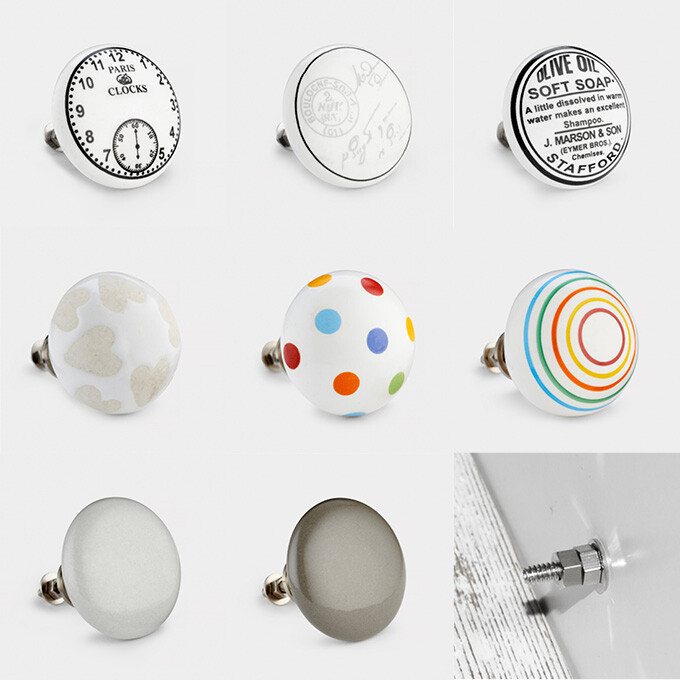 10 Pomelli Per Mobili In Ceramica A Forma Di Cuore - Colore Bianco, Per Armadi, Cassetti E Porte, Facili Da Installare
