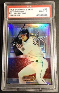 1995 JEFF BAGWELL BOWMANS BEST REFRACTOR  PSA 9 HOUSTON ASTROS HOF POP 2 (703) - Picture 1 of 2