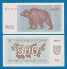 Lithuania 500 Talonas P 44a 1992 UNC Bear ( P 44 a )