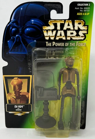 Star Wars 1997 EV-9D9 with Datapad Power Of The Force Hologram Kenner New Sealed Cover