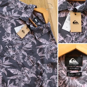 Quicksilver Mens 2XL Floral Woven Palms Tropical Print Hawaiian Button Shirt NEW - Picture 1 of 6