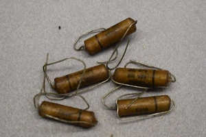 Cornell Dubilier Tiger NOS .002 uF 600 Vdc Audio Tone Wax Capacitors Lot of Five - Picture 1 of 9