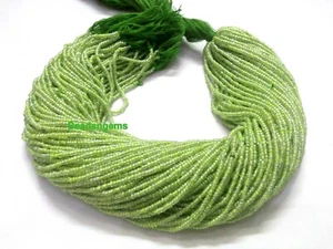 5 Strand Green Pearl Rondelle Smooth 2mm Gemstone Loose Chid Beads 13"inch - Picture 1 of 5
