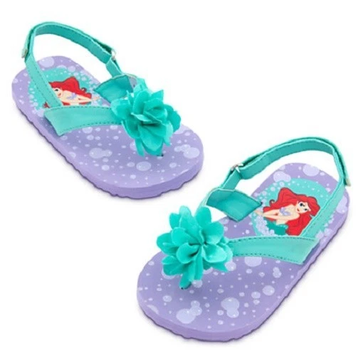 ARIEL BoW~InFant~CHANCLAS con CORREA PARA EL TALÓN~12M-18M+2 años~NUEVO CON ETIQUETAS~Disney Baby Store Foto 1 de 1