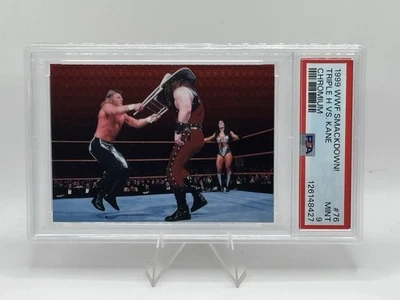 1999 WWF SmackDown! Triple H vs Kane #76 Chromium Graded PSA 9 - Pop 1 - Image 1 of 2