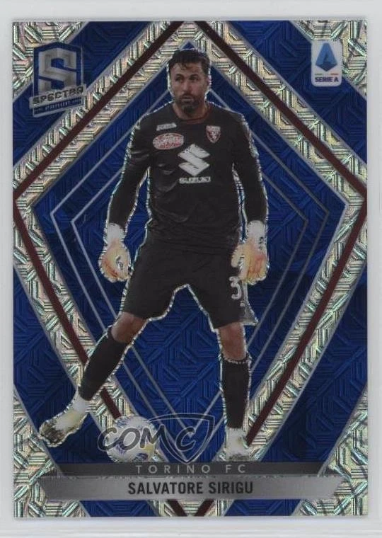 2020 Panini Chronicles Spectra Serie A Blue Mojo Prizm /16 Salvatore Sirigu #5 - Image 1 of 2