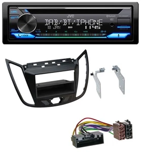 JVC Bluetooth MP3 USB DAB CD Autoradio für Ford C-Max Kuga matt schwarz - Bild 1 von 8