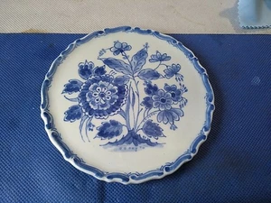 Delft blue and white hand painted plate 11.5 Cm marked E.X.O 1506 C.h. Exclt. - Picture 1 of 14