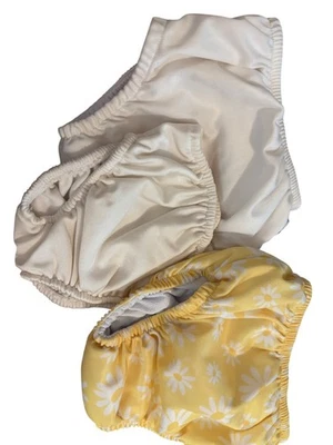 Juego de 3 pañales de natación para bebé 12 meses juego y piscina nadadores UPF 50+ blanco amarillo Foto 1 de 4