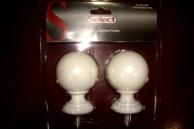 Novo na caixa 2 peças SELECT acabamento de bola de madeira para 1 3/8" poste branco 13-101-50 - Imagem 1 de 4