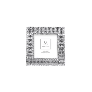 Basketweave Frame, 4x4 inch, silver - Picture 1 of 5