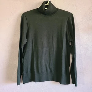 Chaps Soft Black Turtleneck Sweater 100% Cotton Women's L - Picture 1 of 4
