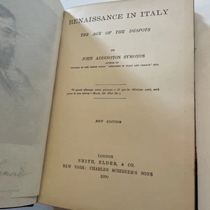 Symonds Renaissance In Italy Age Of The Despots 1900 - Picture 1 of 5