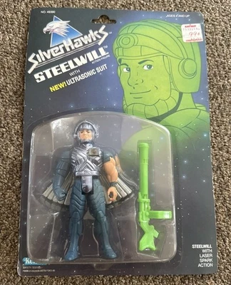 1987 Kenner SilverHawks STEELWILL Ultrasonic Suit Action Figure MOC MISC AFA - Image 1 of 4