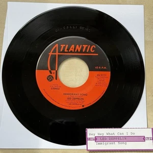 Led Zeppelin - Immigrant Song -Hey Hey What Can I Do 45 Rpm W Jukebox Strip - Picture 1 of 8