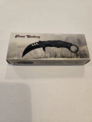 Cubiertos Frost apertura asistida hoja de acero inoxidable mango ABS negro Foto 1 de 4