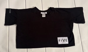 five dancewear Black Crop Shirt Size Youth Medium  - Picture 1 of 5