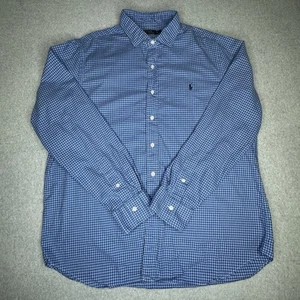 Polo Ralph Lauren Men’s Shirt Blue Check Button Up Long Sleeve Size XL - Picture 1 of 7